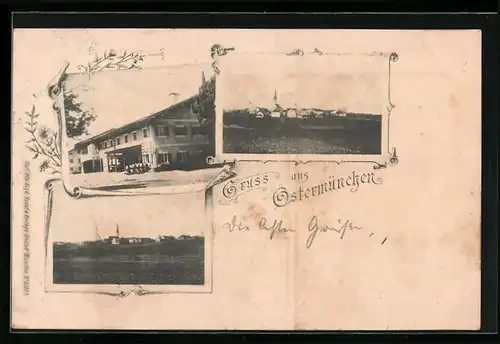 AK Ostermünchen, Teilansicht, Ortspartien