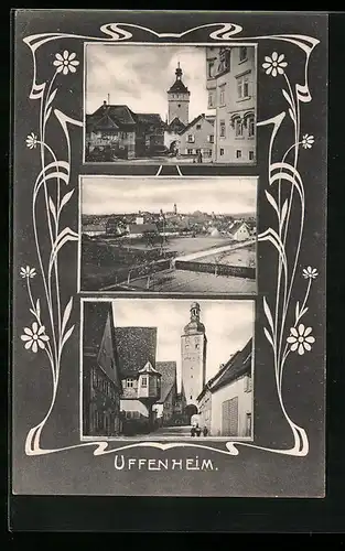 AK Uffenheim, Ortsansichten mit Kirche