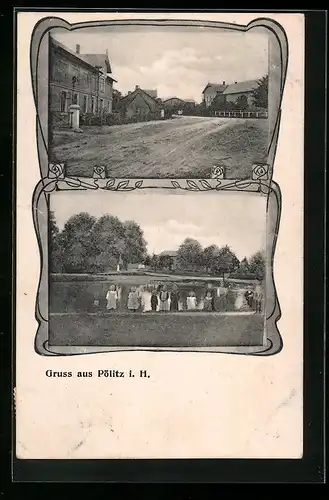 AK Pölitz i. H., Strassenpartie und Kinder