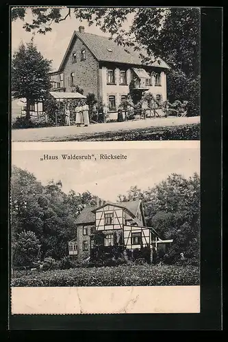 AK Schieder bei Pyrmont, Haus Waldesruh mit Rückseite