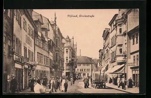 AK Pössneck, Blick auf die Breitestrasse