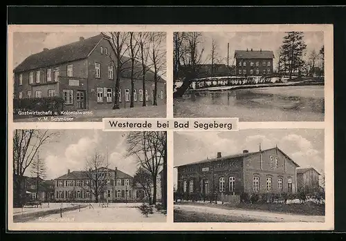 AK Westerrade bei Bad Segeberg, Gastwirtschaft u. Kolonialwaren v. M. Schmüser, Radicin-Institut