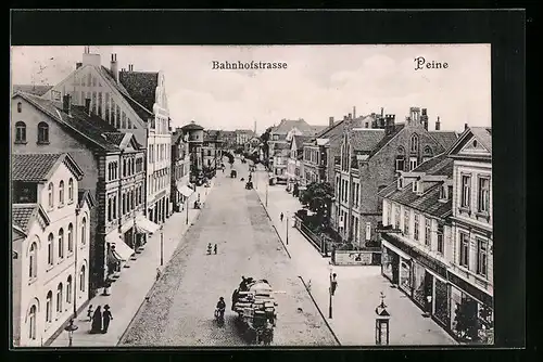 AK Peine, Blick auf die Bahnhofstrasse