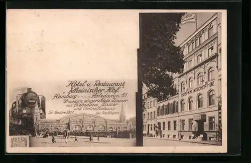 AK Hamburg-St.Georg, Hotel u. Restaurant Rheinischer Hof, Holzdamm 51