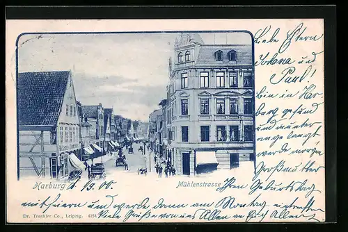 AK Harburg, Mühlenstrasse mit Bäckerei und Konditorei
