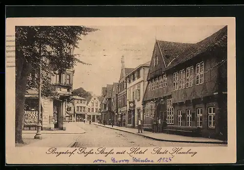 AK Bergedorf, Grosse Strasse mit Hotel Stadt Hamburg