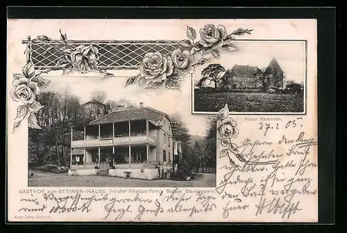 AK Blankenstein /Ruhr, Gasthof zum Steinen-Hause, Inh. Nicolaus Horn, Haus Kemnade