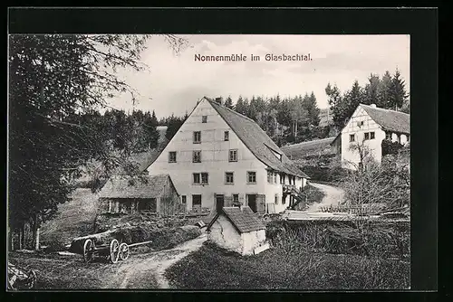 AK Königsfeld, Die Nonnenmühle im Glasbachtal