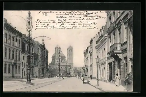 AK Köln, Gereonstrasse mit St. Gereonskirche