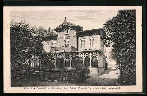 AK Sattenfelde bei Kupfermühle, Gasthof und Pension Waldblick