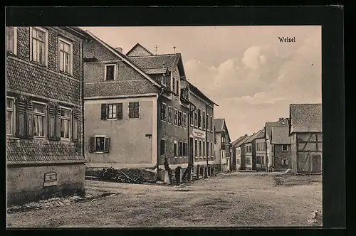 AK Weisel, Strassenpartie mit Häusern