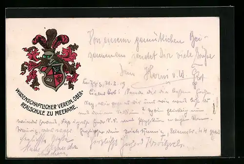 AK Meerane, Wappen des Wissenschaftlichen Vereins Oberrealschule