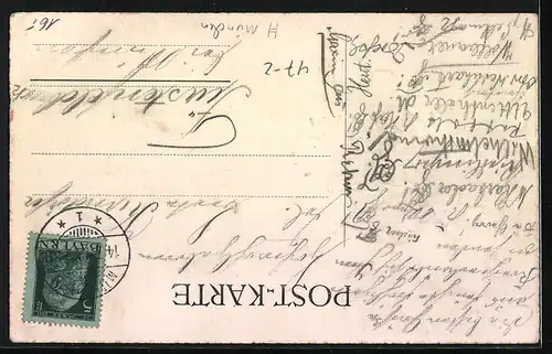 AK Studentenwappen Absolvia Ludoviciana 1912 mit rotweisser Banderole