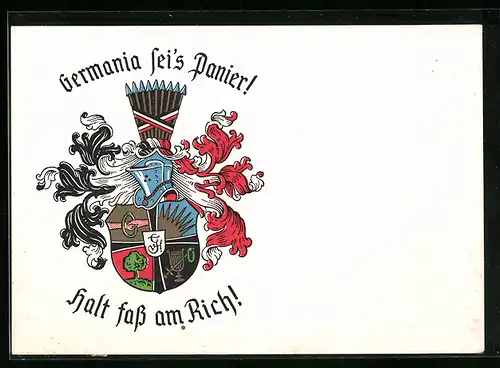 AK Germania sei`s Panier!, Halt fass am Rich!, Studentenwappen