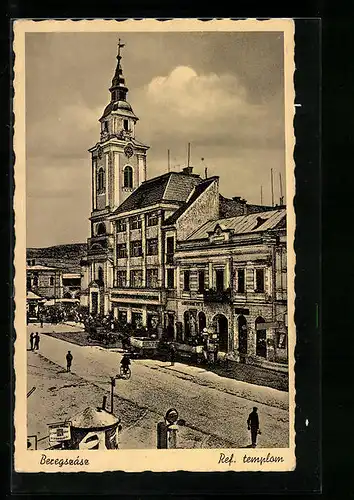 AK Beregszász, Blick auf eine Kirche