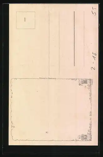 AK Kind am Tisch schreibt einen Brief, Schreibfaul