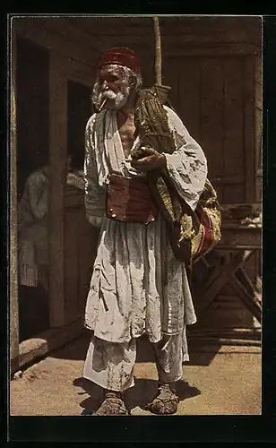 AK Sinti und Roma / Alter Zigeuner mit Tabakspfeife