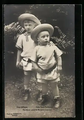 AK Prinz Wilhelm und Prinz Louis Ferdinand im Kindesalter