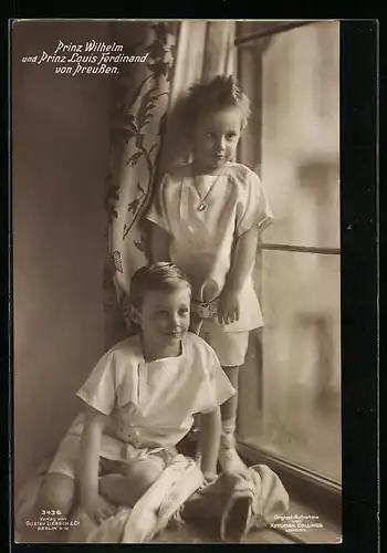 AK Prinz Wilhelm und Prinz Louis Ferdinand von Preussen im jungen Alter