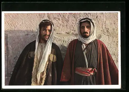 AK Beduinen aus dem Ostjordanland, arabische Volkstypen
