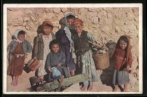 AK Jerusalem, Arab children, arabische Volkstypen