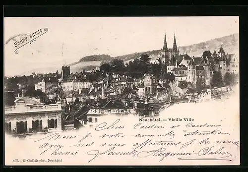 AK Neuchatel, Vieille Ville, Bonne année