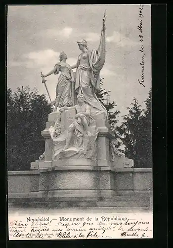 AK Neuchatel, Monument de la Republique