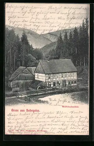 AK Hohegeiss, Blick auf die Wolfsbachmühle