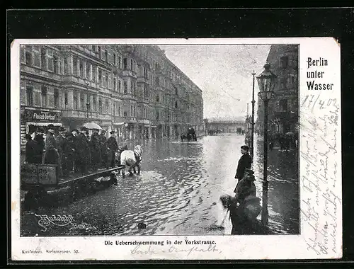 AK Berlin-Kreuzberg, Überschwemmung in der Yorkstrasse