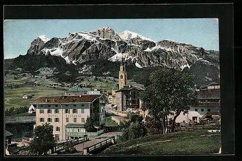 AK Cortina, Blick gegen Tofana, Hotel Vittoria