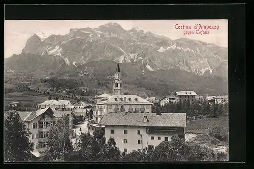 AK Cortina d` Ampezzo, Ortsansicht gegen Tofana