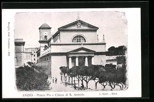 AK Anzio, Piazza Pia e Chiesa di S. Antonio