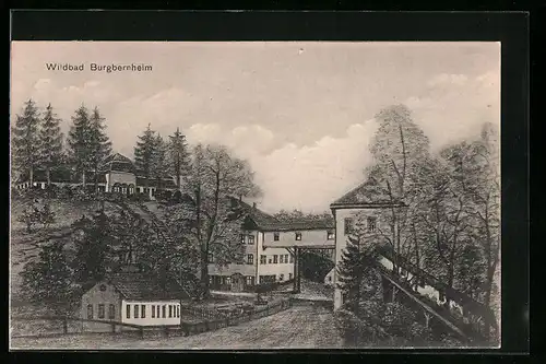 AK Wildbad Burgbernheim, Strassenpartie mit Haus-Verbindungsgang