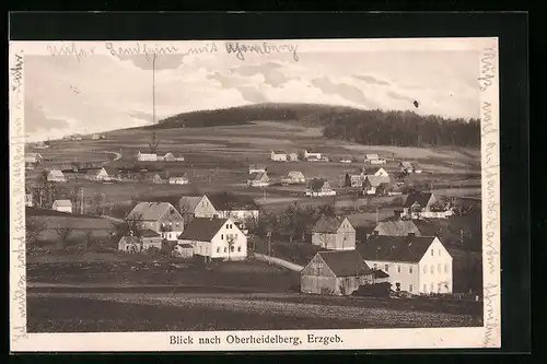 AK Oberheidelberg /Erzgeb., Ortsansicht aus der Vogelschau