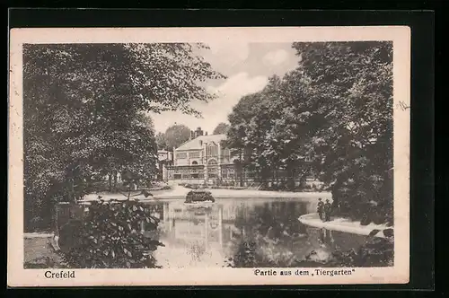 AK Crefeld, Partie aus dem Tiergarten