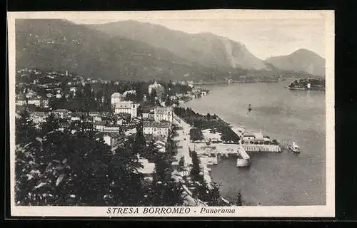 AK Stresa Borromeo, Panorama aus der Vogelschau