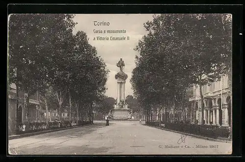 AK Torino, Corso e monumento a Vittorio Emanuele II