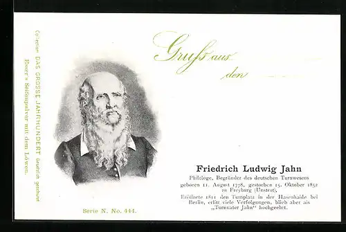 AK Friedrich Ludwig Jahn, Philologe und Begründer des deutschen Turnwesens
