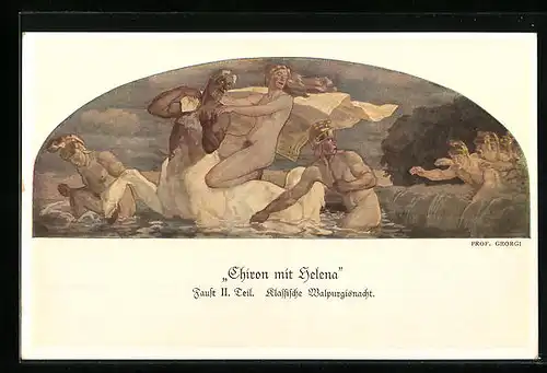Künstler-AK Walter Georgi: Chiron mit Helena, Gemälde in Auerbachs Keller, Leipzig