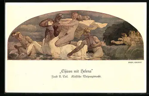 Künstler-AK Walter Georgi: Chiron mit Helena