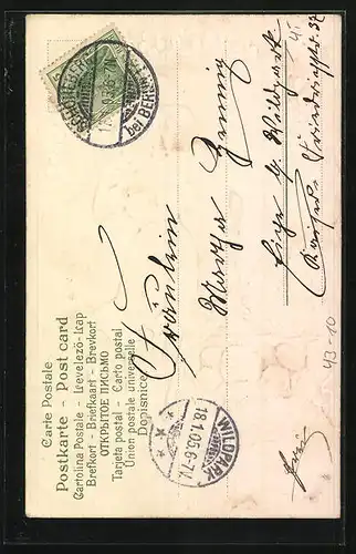 AK Liebespaar ist der Meinung Küssen ist keine Sünd`