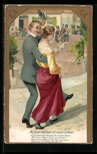 AK Liebespaar tanzt Walzer