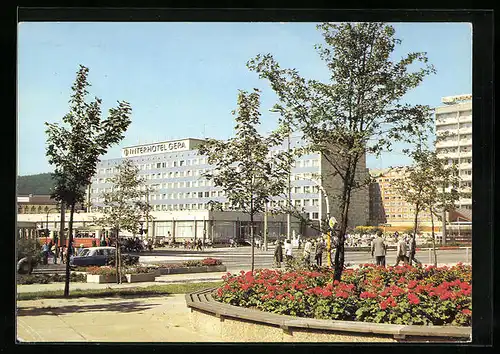 AK Gera, Blick zum Interhotel Gera