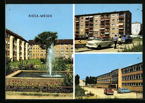 AK Riesa-Weida, Greifswalder Strasse, Villerupter Strasse, 1. Oberschule