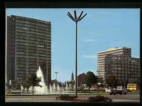 AK Berlin, Ernst-Reuter-Platz, Telefunken, Osram, Turm Rathaus Charlottenburg