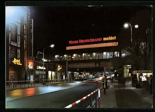 AK Berlin, Bahnhof Friedrichstrasse bei Nacht