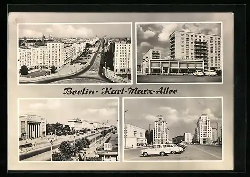 AK Berlin, Karl-Marx-Allee aus der Vogelschau