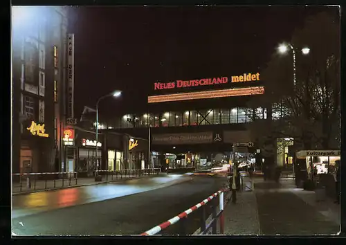 AK Berlin, Bahnhof Friedrichstrasse bei Nacht