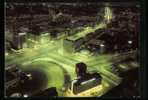 AK Berlin, Blick vom Fernsehturm bei Nacht