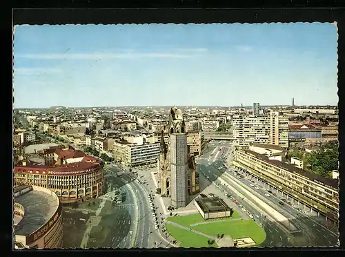 AK Berlin, Breitscheidplatz, Blick vom Europa-Center, Kaiser Wilhelm-Gedächtniskirche